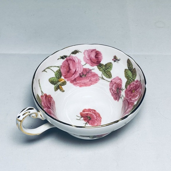 Vtg Foley Tea Cup Century Rose 1950 Paul Granet Pink Gold Trim Replacement - Picture 12 of 15